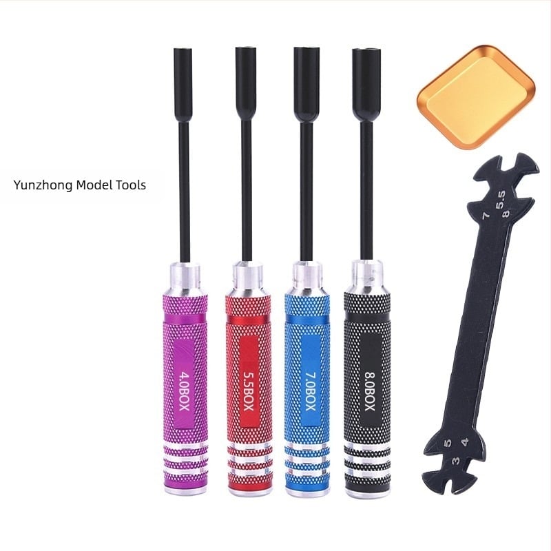 Set șurubelnițe hexagonale pentru modele de aeronave și mașini, oțel carbon tratat cu strat titan, set multifunctional pentru demontare și asamblare, include cheie și suport pentru unelte