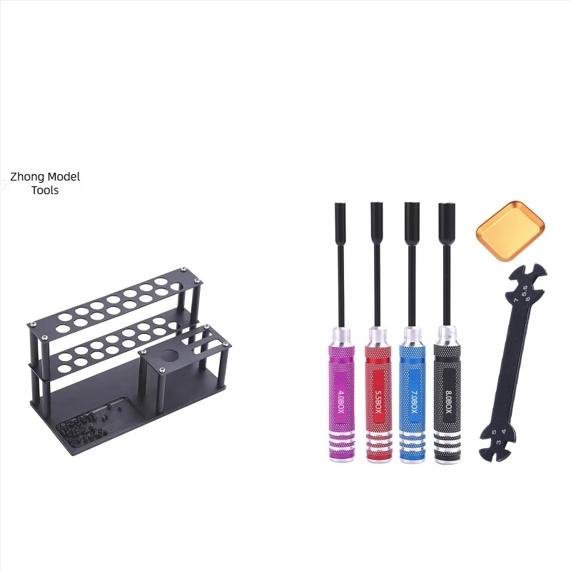 Set șurubelnițe hexagonale pentru modele de aeronave și mașini, oțel carbon tratat cu strat titan, set multifunctional pentru demontare și asamblare, include cheie și suport pentru unelte