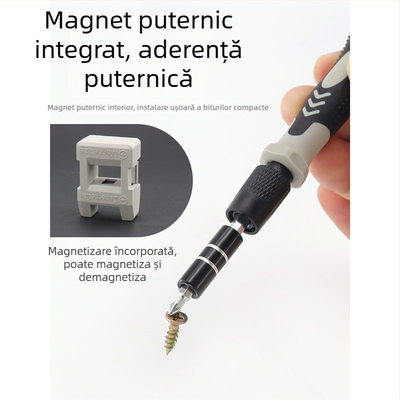 Set de șurubelnițe 115-în-1, magnetice și izolate, din oțel Ni-Cr, pentru reparații la domiciliu, telefoane și computere, demontare