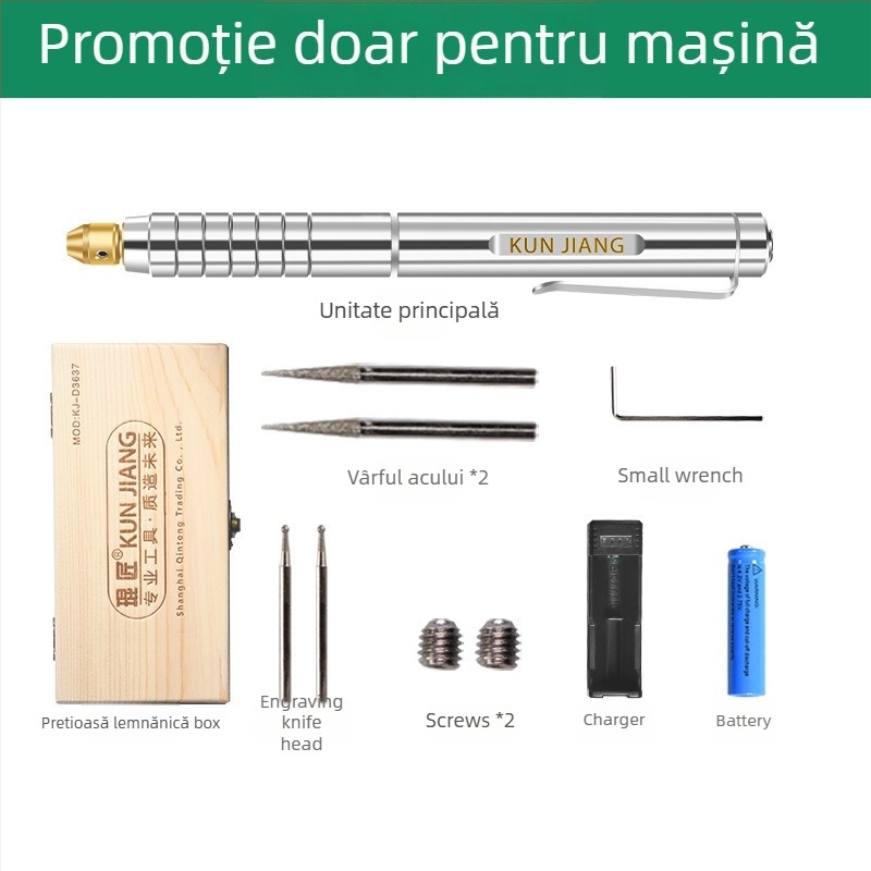 Peniță de gravură pentru plăcuțe și gravură pe metal/jad — alimentare pe baterii, DC 10-30V, Brand: Other, Domeniu de utilizare: gravură pe plăcuțe și metal/jad