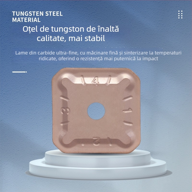 Lamă CNC pătrată pentru frezat SEKN1203/1504, oțel inoxidabil, frezare fină, două capete, lamă metal-ceramică