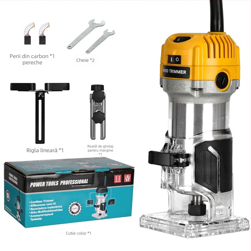 Mașină Moyi de Finisare a Lemnului, 220V, alimentare la priză, canelare, frezare și gravare, pentru uz casnic