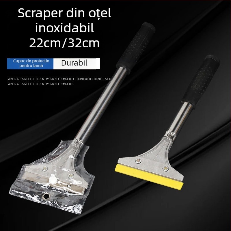 Spatulă pentru curățenie casnică: corp din aluminiu, model 22 lamă lungă din oțel inoxidabil, seria 22