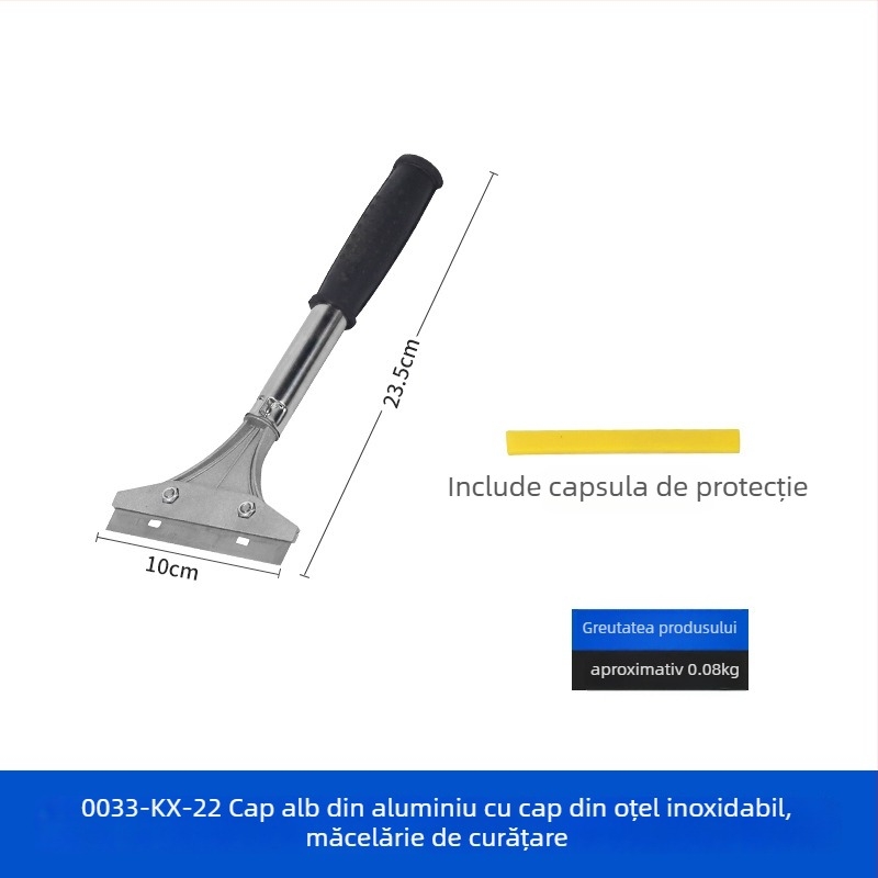 Spatulă pentru curățenie casnică: corp din aluminiu, model 22 lamă lungă din oțel inoxidabil, seria 22
