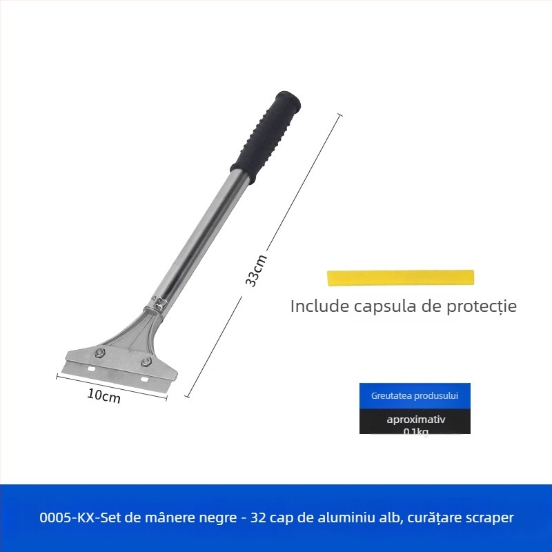 Spatulă pentru curățenie casnică: corp din aluminiu, model 22 lamă lungă din oțel inoxidabil, seria 22