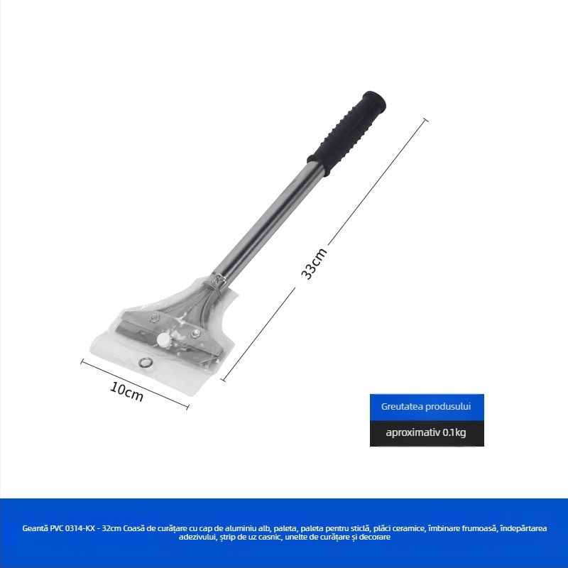 Spatulă pentru curățenie casnică: corp din aluminiu, model 22 lamă lungă din oțel inoxidabil, seria 22
