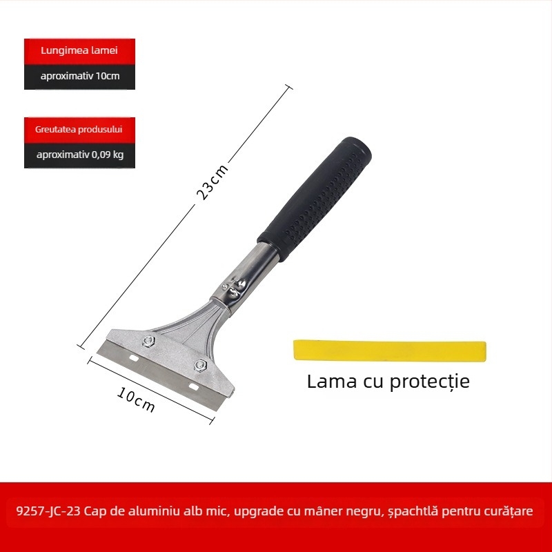 Spatulă pentru curățenie casnică: corp din aluminiu, model 22 lamă lungă din oțel inoxidabil, seria 22