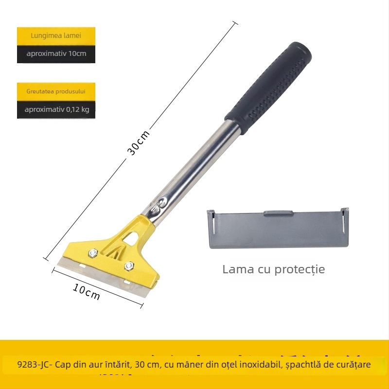 Spatulă pentru curățenie casnică: corp din aluminiu, model 22 lamă lungă din oțel inoxidabil, seria 22