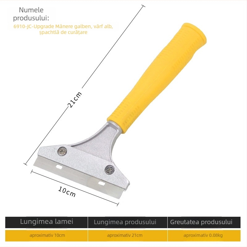 Spatulă pentru curățenie casnică: corp din aluminiu, model 22 lamă lungă din oțel inoxidabil, seria 22