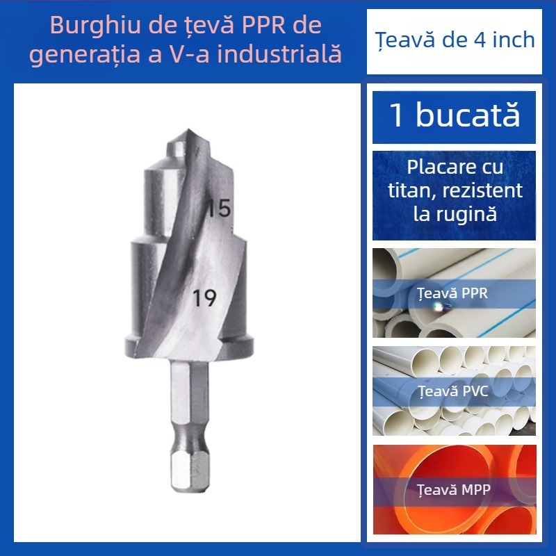 Set de burghie pentru țevi PPR și deschizător de găuri pentru țevi PVC – unelte de găurit, Yutai