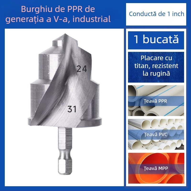 Set de burghie pentru țevi PPR și deschizător de găuri pentru țevi PVC – unelte de găurit, Yutai