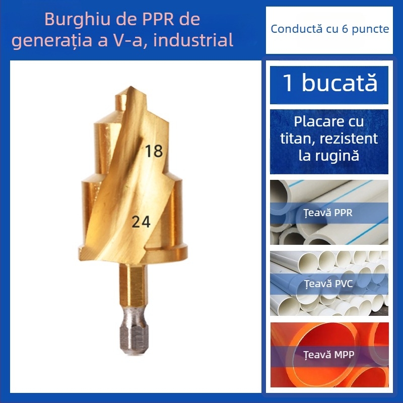 Set de burghie pentru țevi PPR și deschizător de găuri pentru țevi PVC – unelte de găurit, Yutai