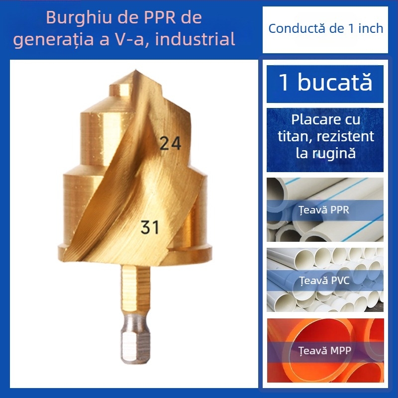 Set de burghie pentru țevi PPR și deschizător de găuri pentru țevi PVC – unelte de găurit, Yutai