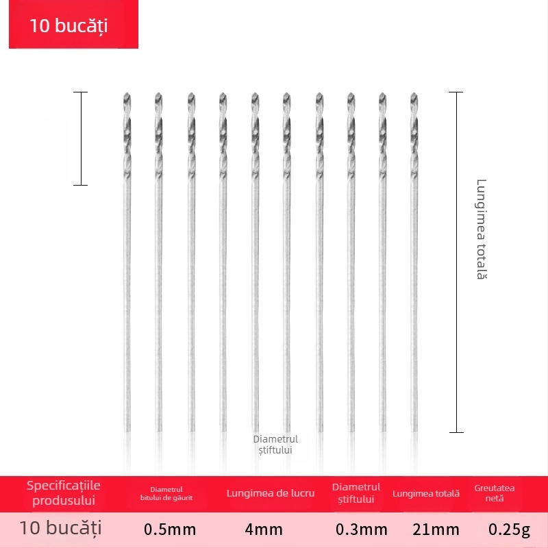 Porphyrin Burghiu micro cu ax drept pentru mărgele Rudraksha și perle