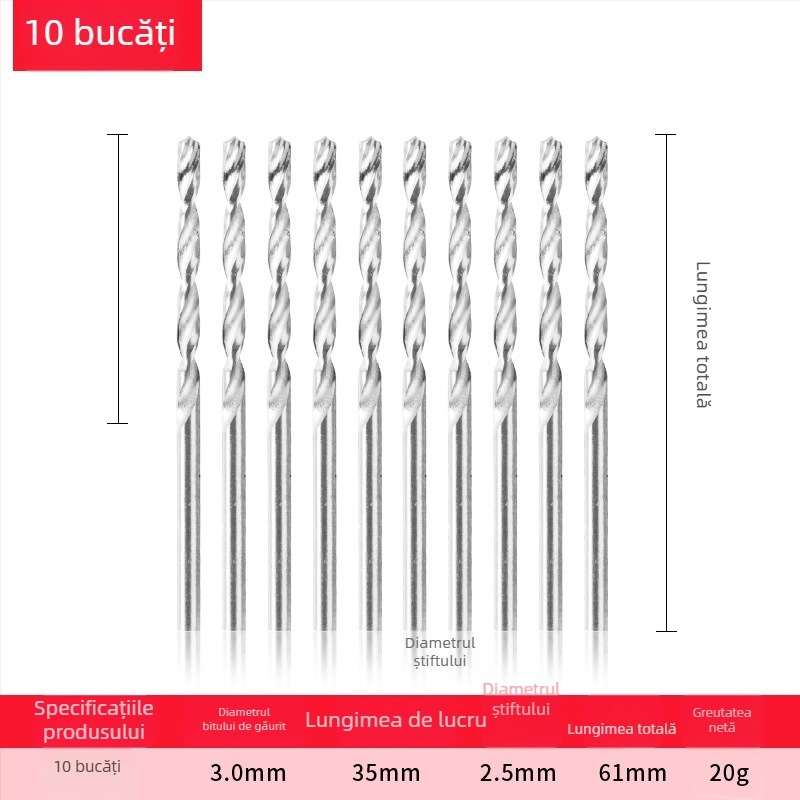 Porphyrin Burghiu micro cu ax drept pentru mărgele Rudraksha și perle
