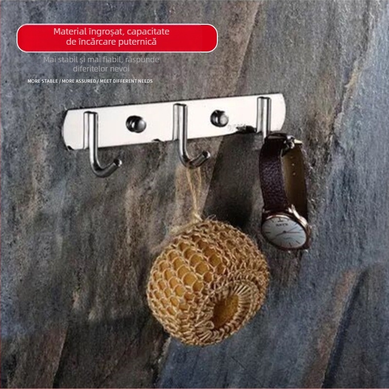 Set de cârlige pentru perete din oțel inoxidabil 304, finisaj lustruit, stil modern minimalist, greutate 15 kg, brand Yoda Mei