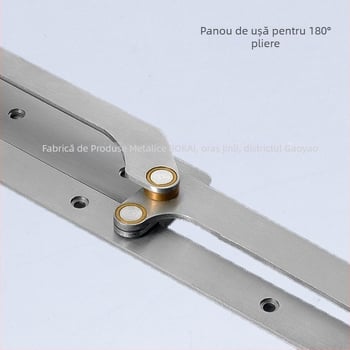 Balama pentru uși pliante fără șine, pentru dulapuri și uși din lemn, deschiderea la 180°, model BK-Z001, tip: balama de îndoire, material: oțel inoxidabil 304, finisaj: periat