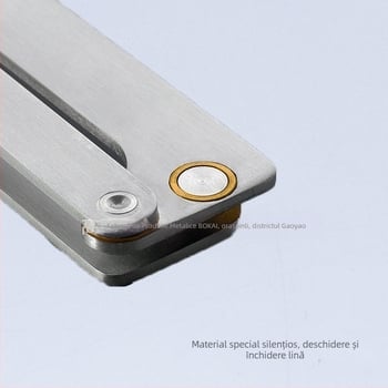 Balama pentru uși pliante fără șine, pentru dulapuri și uși din lemn, deschiderea la 180°, model BK-Z001, tip: balama de îndoire, material: oțel inoxidabil 304, finisaj: periat