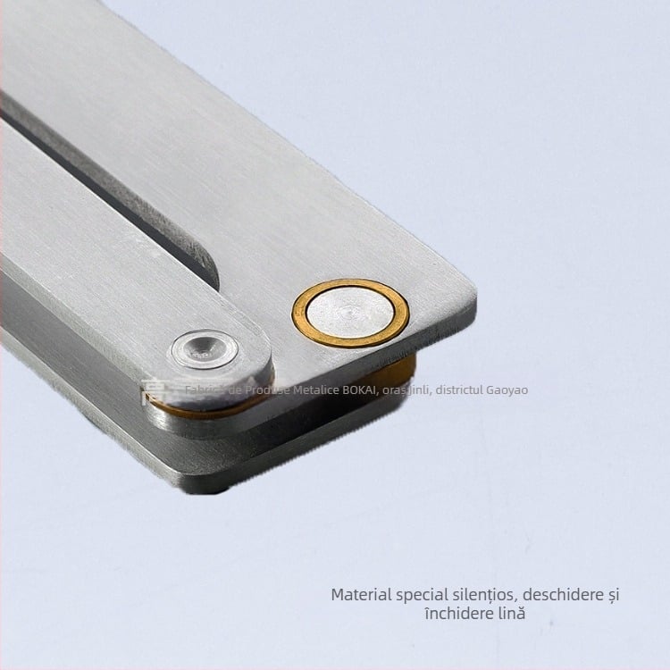 Balama pentru uși pliante fără șine, pentru dulapuri și uși din lemn, deschiderea la 180°, model BK-Z001, tip: balama de îndoire, material: oțel inoxidabil 304, finisaj: periat