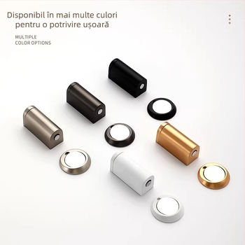 Stop de ușă montat pe podea, fără găuri, prindere ascunsă, magnet puternic, aliaj de zinc