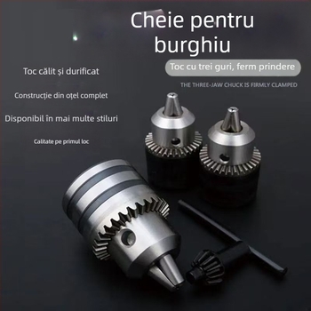 Mandrină pentru bormașină, trei gheare, interfață 1/2, oțel crom-40Cr, Three Gulls