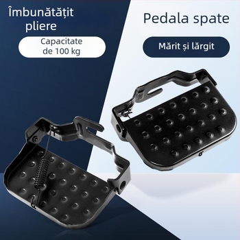 Pedal spate pentru bicicletă – pliat, mărit și mai lat, oțel mangan, universal pentru axa din spate obișnuită, brand Senowoiry/Ji Rui