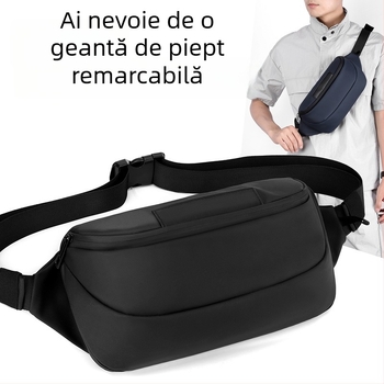 Geantă crossbody pentru piept, capacitate mare, strat impermeabil, respirabil, compatibilă cu laptop de 8 inchi