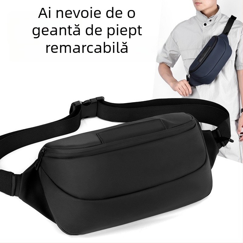 Geantă crossbody pentru piept, capacitate mare, strat impermeabil, respirabil, compatibilă cu laptop de 8 inchi