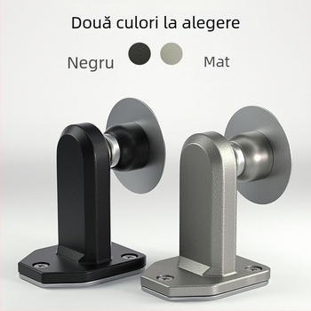 Stopper magnetic pentru uși montat pe podea, oțel inoxidabil 304, fără găuri, pentru baie, protecție la impact