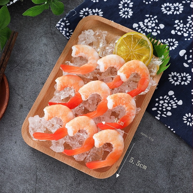 Breloc de chei în formă de crevete, jucărie alimentară realistă din PVC, model pentru geantă, pentru vârsta 7–14 ani