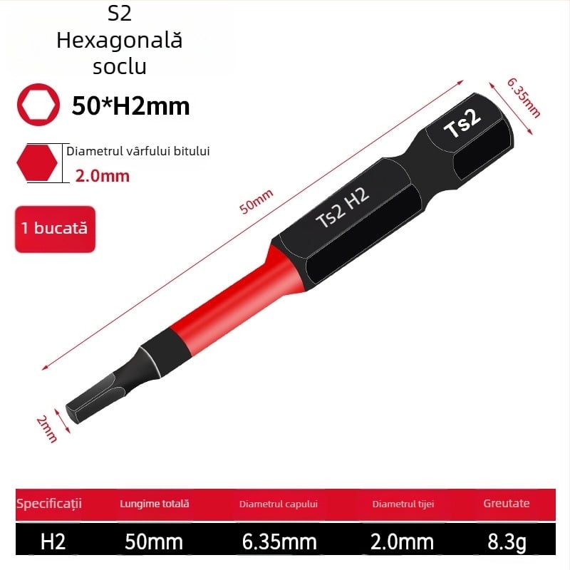 Set șurubelnițe cu cap hexagonal, electric, magnetic, oțel unelte S2, Holy Platinum Lion