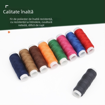 Cutie de cusut cu ață poliester denim, pachet de 10 role (~50 m), kit de cusut manual personalizabil