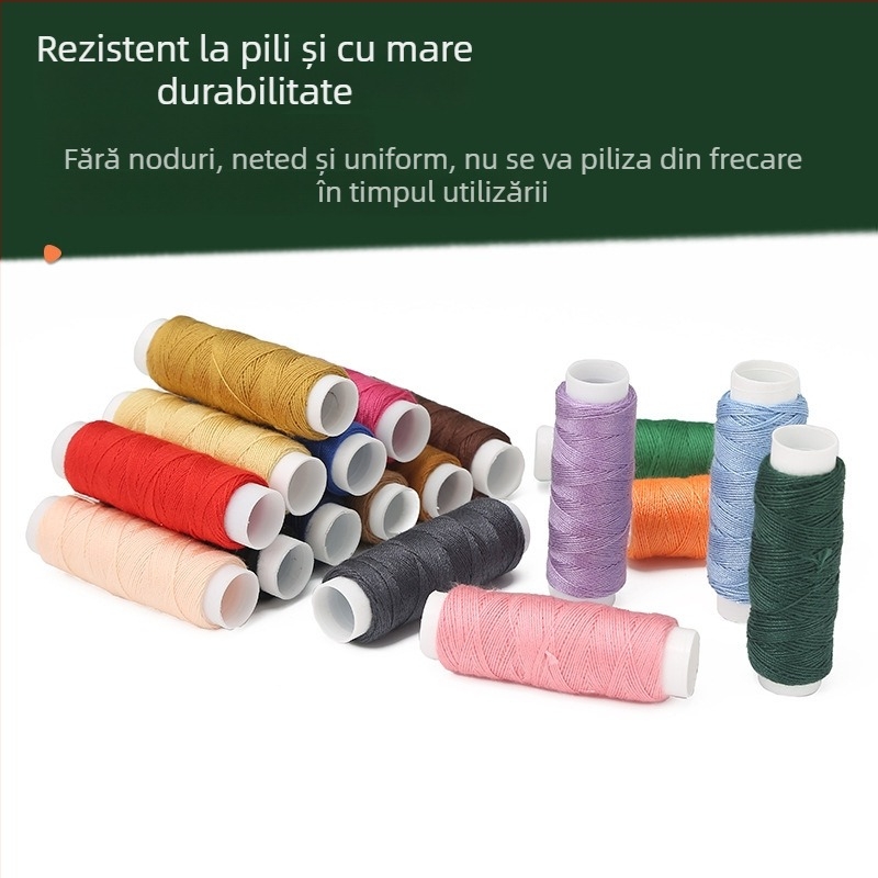 Cutie de cusut cu ață poliester denim, pachet de 10 role (~50 m), kit de cusut manual personalizabil