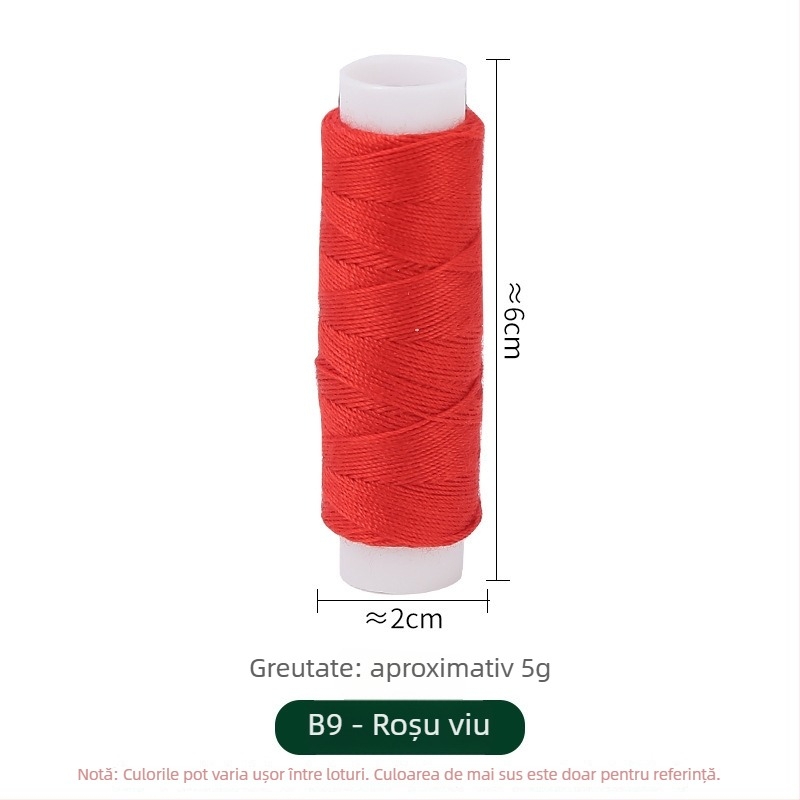 Cutie de cusut cu ață poliester denim, pachet de 10 role (~50 m), kit de cusut manual personalizabil