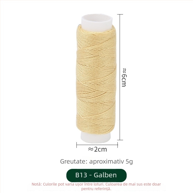 Cutie de cusut cu ață poliester denim, pachet de 10 role (~50 m), kit de cusut manual personalizabil