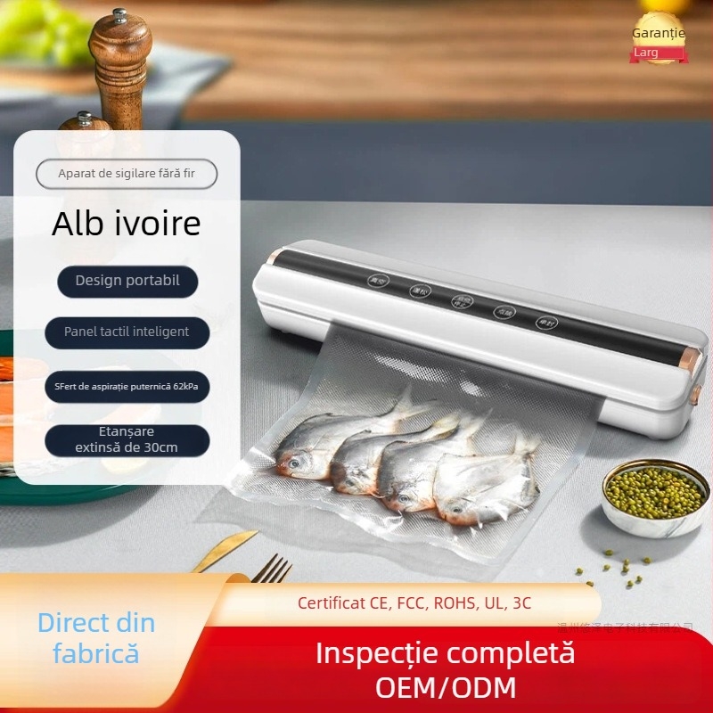 Mașină de vidat fără fir cu cutter, automată, capacitate de ambalare 500 ml, 90W, baterie litiu 7.4V, model SDW-01