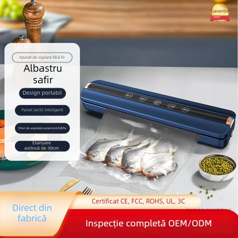 Mașină de vidat fără fir cu cutter, automată, capacitate de ambalare 500 ml, 90W, baterie litiu 7.4V, model SDW-01