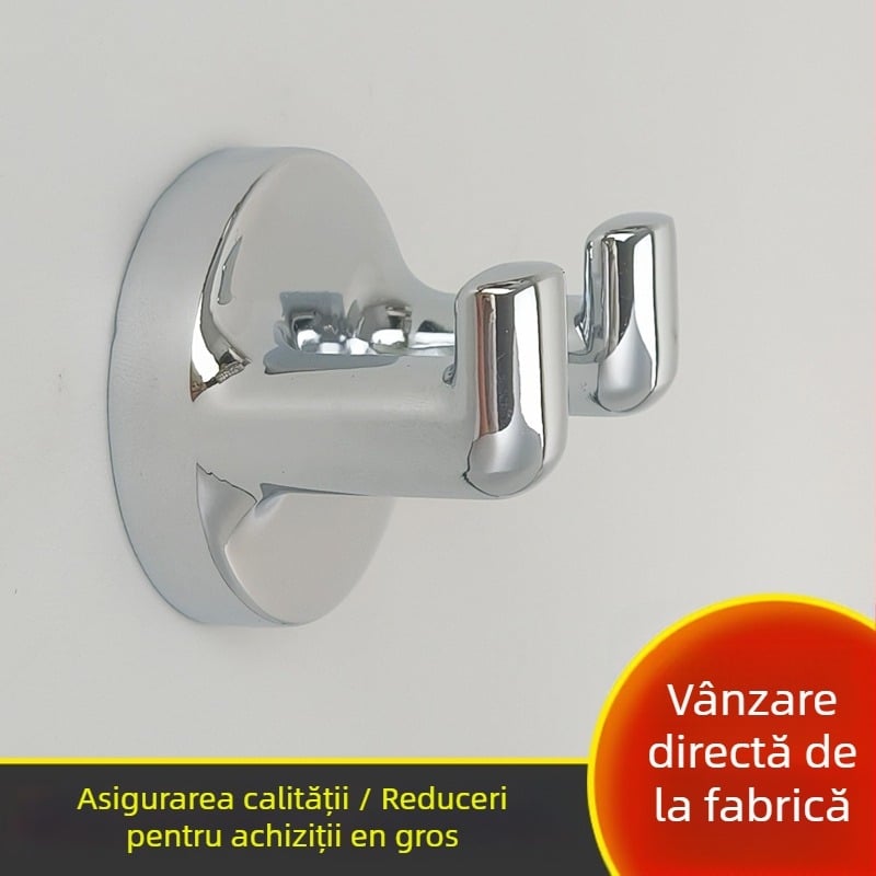 Cuier dublu din aliaj de zinc pentru perete — stil modern minimalist, rezistă până la 10–15 kg