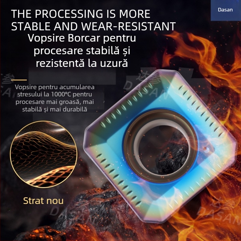 Dasan SEKT1204AFTN lamă de frezat CNC, geometrie pătrată, oțel inoxidabil, oțel călit
