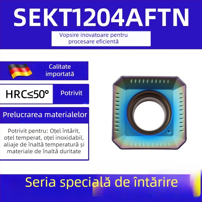 Dasan SEKT1204AFTN lamă de frezat CNC, geometrie pătrată, oțel inoxidabil, oțel călit