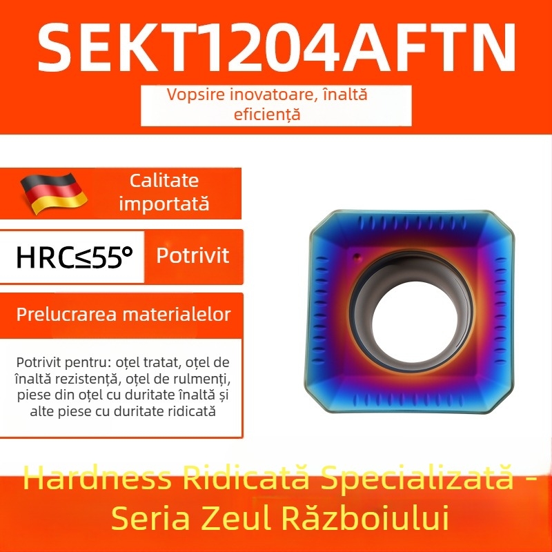 Dasan SEKT1204AFTN lamă de frezat CNC, geometrie pătrată, oțel inoxidabil, oțel călit