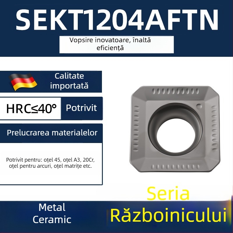 Dasan SEKT1204AFTN lamă de frezat CNC, geometrie pătrată, oțel inoxidabil, oțel călit
