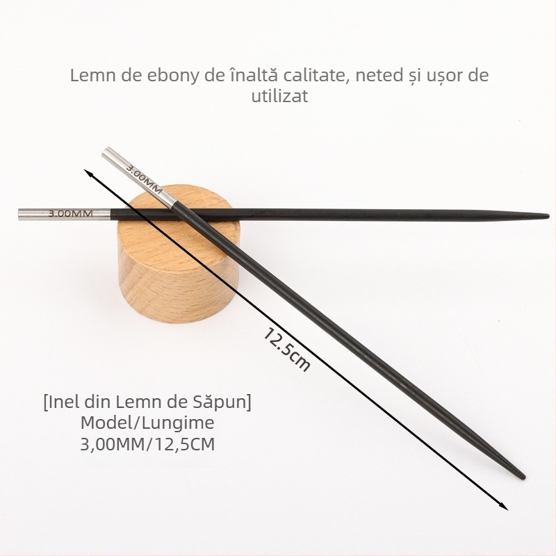 Ace circulare din lemn de abanos, lucrate manual, pentru tricotat pulovere, stil modern (Cod: 6511002741999)