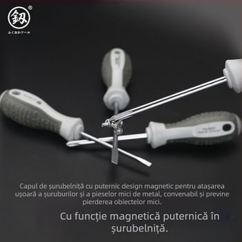 Set de șurubelnițe – Phillips și drept, magnetice, din oțel-carbon