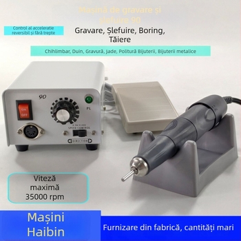 Mașină de gravură și polizare pentru bijuterii, jad, chihlimar și lemn; alimentare la priză; tensiune: AC monofazic și DC până la 50V; potrivită pentru gravură, șlefuire și manichiură