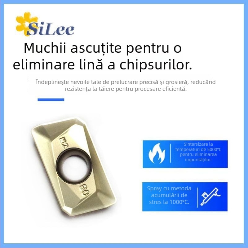 SiLee APMT1135 Inserție din carbură, acoperită, pentru frezare brută, clasă 1604