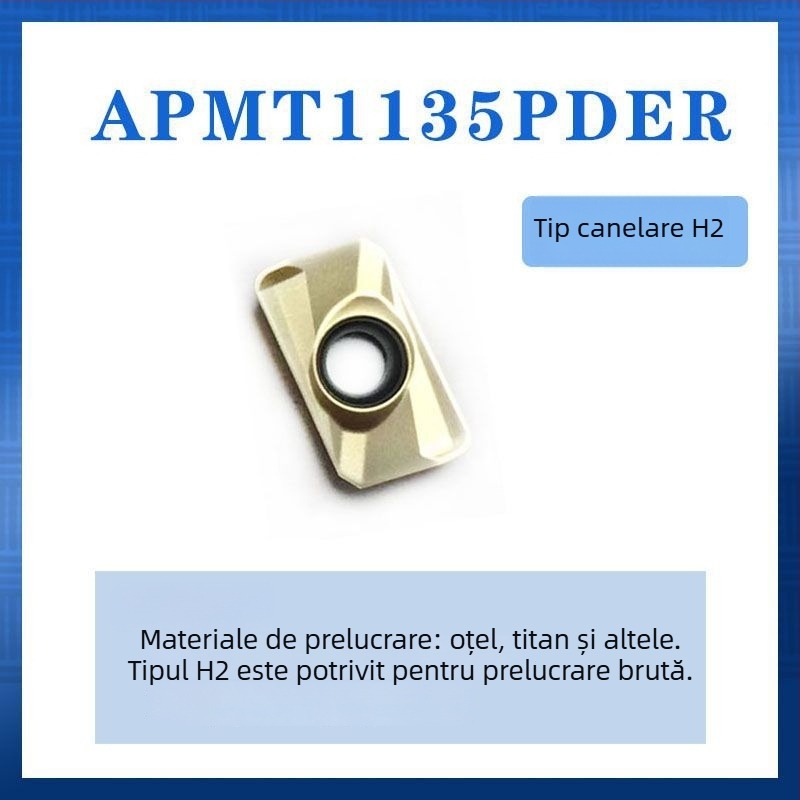 SiLee APMT1135 Inserție din carbură, acoperită, pentru frezare brută, clasă 1604