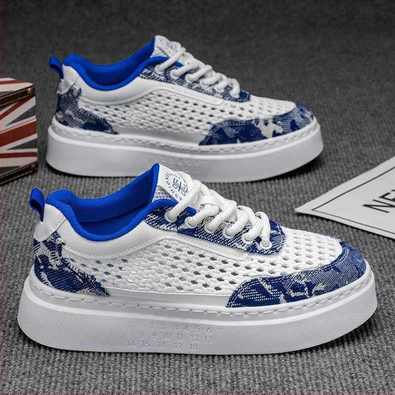 Pantofi sport bărbați din plasă, vârf rotund, partea superioară din plasă respirabilă, talpă PVC, branț EVA