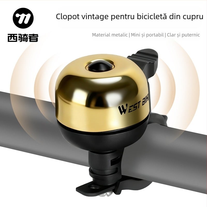 Clopoțel de bicicletă din cupru pentru bicicletă de munte - sunet puternic, model Yp0706067, brand West Rider