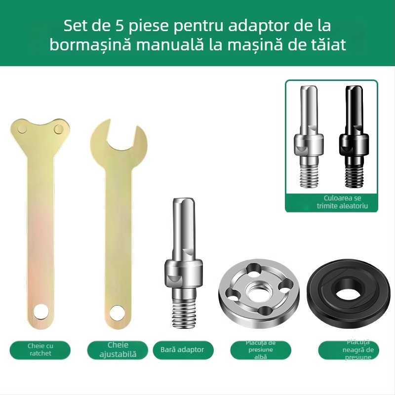 Kit de conversie a bormașinei în șlefuitor unghiular cu adaptor de mandrină, tijă de conectare și cap de tăiere (Warranty)